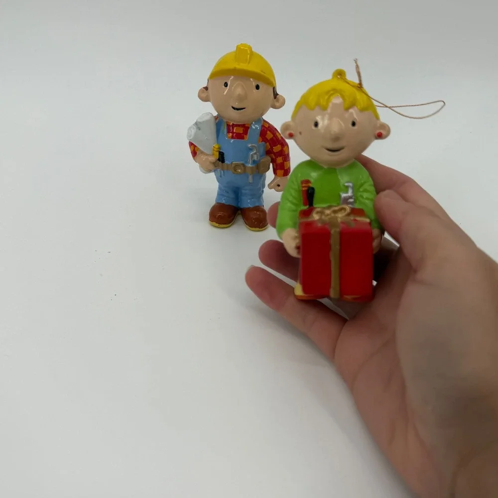 Vintage Bob the Builder & Wendy Christmas Ornaments 2002 Set of 2